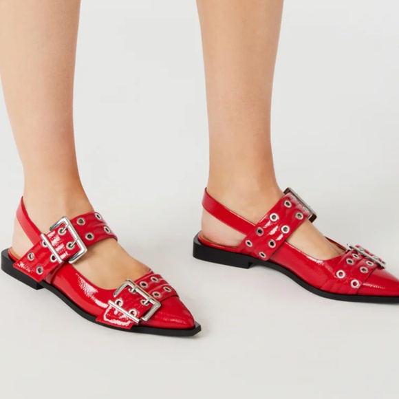 Steve Madden Graya Red Patent Slingback Flat - 10 - Picture 5 of 8